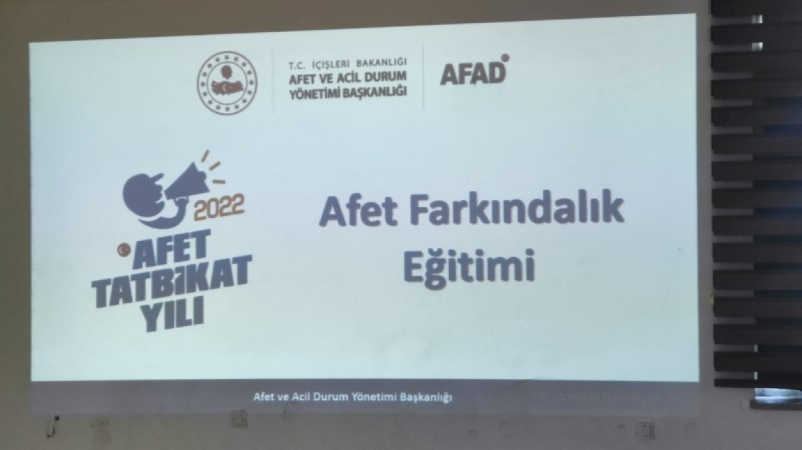 AFAD'dan Okulumuzda Afet Farkındalık Eğitimi